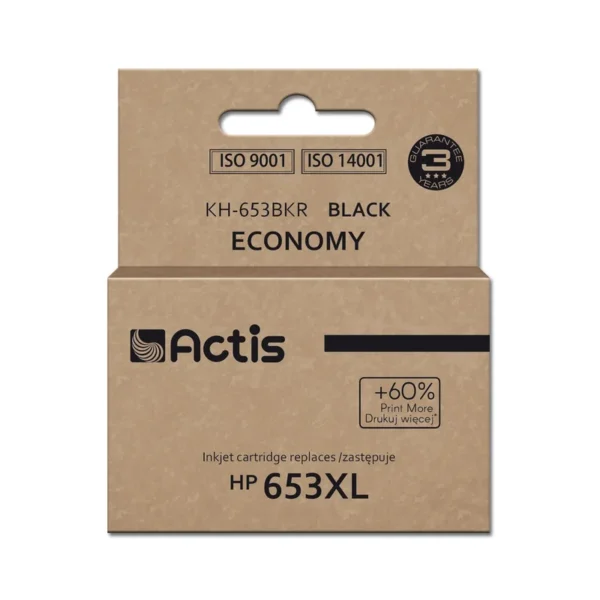 Actis KH-653BKR Ink Cartridge (replacement for HP 653XL 3YM75AE; Premium; 20ml; 575 pages; black)
