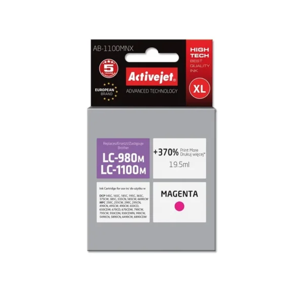 Activejet AB-1100MNX ink (replacement for Brother LC1100/LC980M; Supreme; 19.5 ml; magenta)