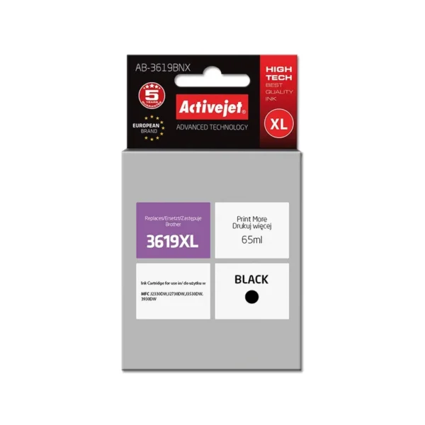 Activejet AB-3619BNX ink (replacement for Brother LC3619Bk XL; Supreme; 65 ml; black)