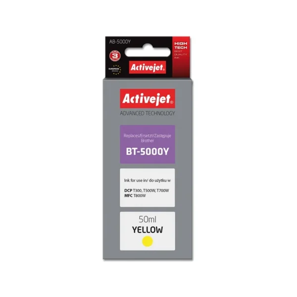 Activejet AB-5000Y Ink Bottle (replacement for Brother BT-5000Y; Supreme; 50 ml; 5000 pages, yellow)