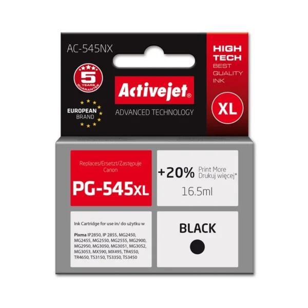 Activejet AC-545NX Ink (replacement for Canon PG-545XL; Supreme; 16.5ml; Black)