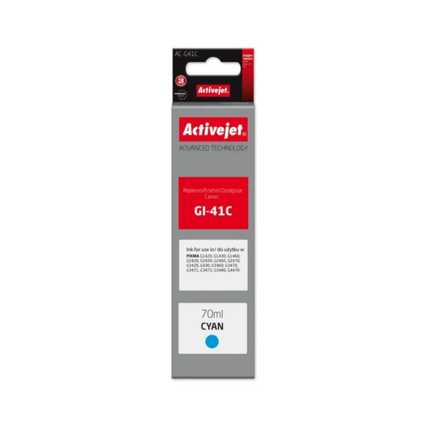 Activejet AC-G41C Ink Bottle (Replacement Canon GI-41C 4543C001; Supreme; 70 ml; Cyan)