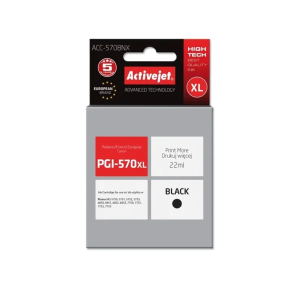 Activejet ACC-570BNX Ink (replacement for Canon PGI-570XLBk; Supreme; 22 ml; black)