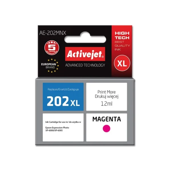 Activejet AE-202MNX ink (replacement for Epson 202XL H34010; Supreme; 12 ml; magenta)
