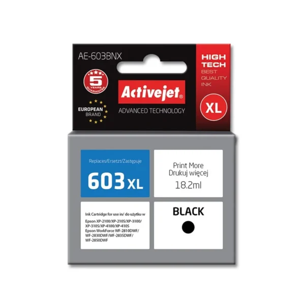 Activejet AE-603BNX ink (replacement for Epson 603XL T03A14; Supreme; 18,2 ml; black)