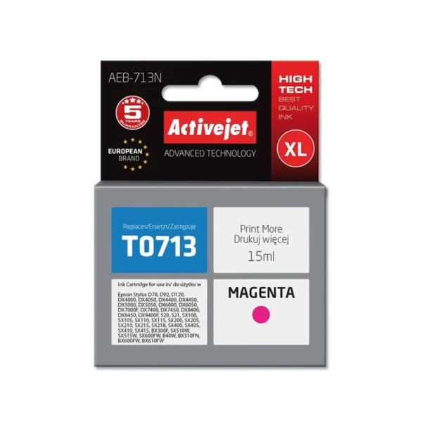 Activejet AEB-713N Ink (replacement for Epson T0713, T0893, T1003; Supreme; 15 ml; magenta)