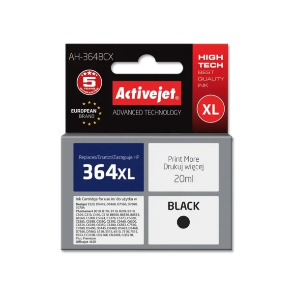 Activejet AH-364BCX Ink (replacement for HP 364XL CN684EE; Premium; 20 ml; black)