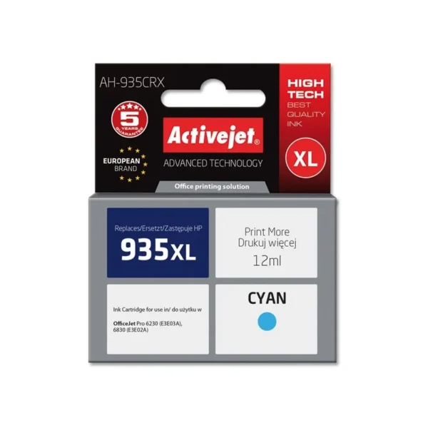Activejet AH-935CRX Ink (replacement HP 935XL C2P24AE; Premium; 12 ml; cyan)