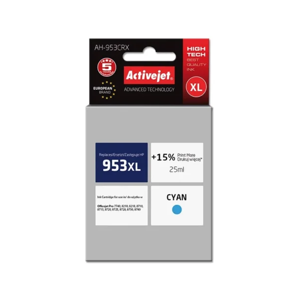 Activejet AH-953CRX ink (replacement for HP 953XL L0S70AE; Premium; 50 ml; black)
