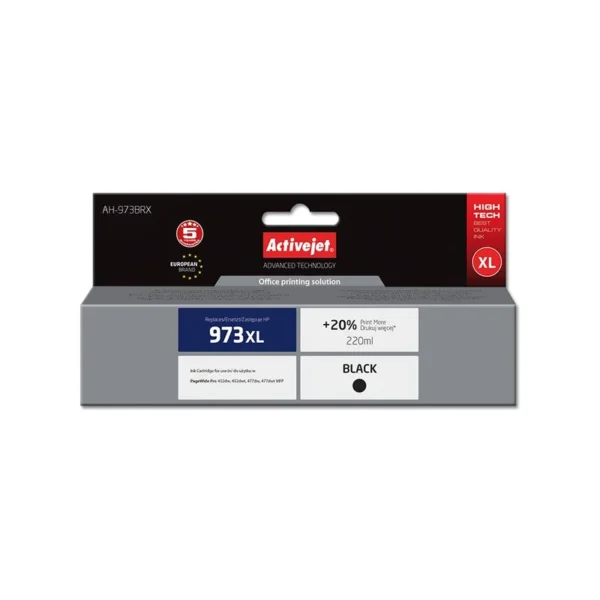Activejet AH-973BRX ink (replacement for HP 973XL L0S07AE; Premium; 220 ml; black)