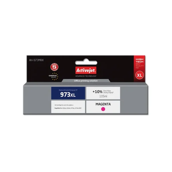 Activejet AH-973MRX ink (replacement for HP 973XL F6T82AE; Premium; 105 ml; magenta)