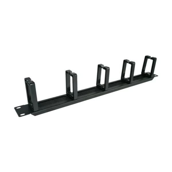 Alantec PK048 1U 19" cable organizer with brushed grommet, 5 plastic holders