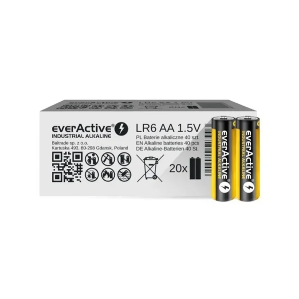 Alkaline batteries everActive Industrial Alkaline LR6 AA - carton box 40 pcs