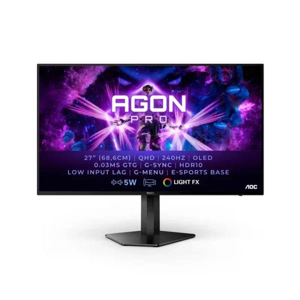 AOC AG276QZD computer monitor 67.3 cm (26.5") 2560 x 1440 pixels Quad HD OLED Black