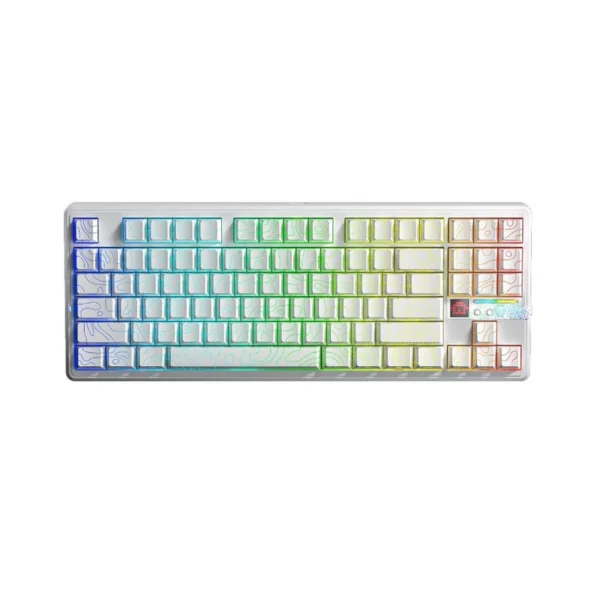 AULA Gasket F87 Pro V2 White Contour Engravered Star Vector RGB Keyboard