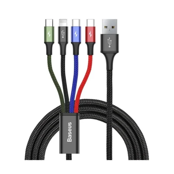 Cable USB Baseus Fast 4in1 2xUSB-C / Lightning / Micro 3.5A 1.2m (black)