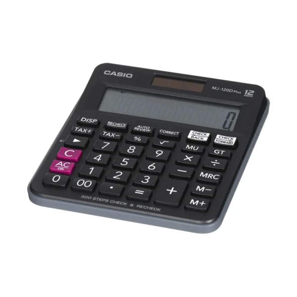 CASIO CALCULATOR OFFICE MJ-120D PLUS BLACK , 12 DIGIT DISPLAY
