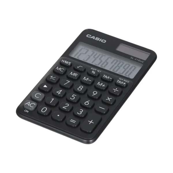 CASIO CALCULATOR POCKET SL-310UC-BK BLACK, 10 DIGIT DISPLAY