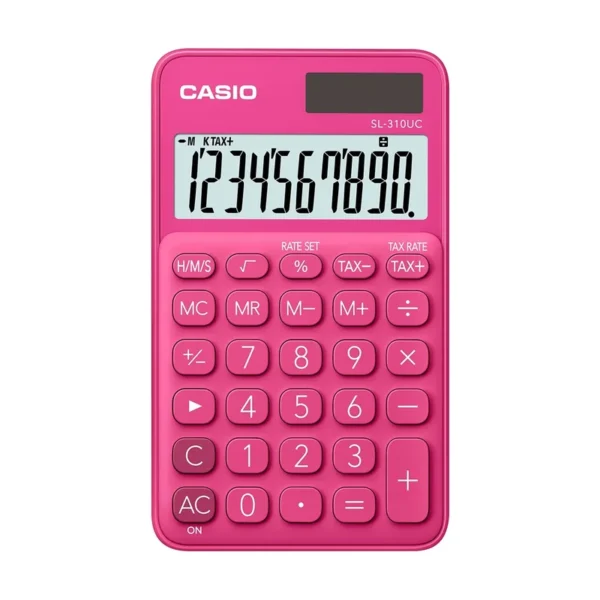 CASIO CALCULATOR POCKET SL-310UC-RD RED, 10 DIGIT DISPLAY