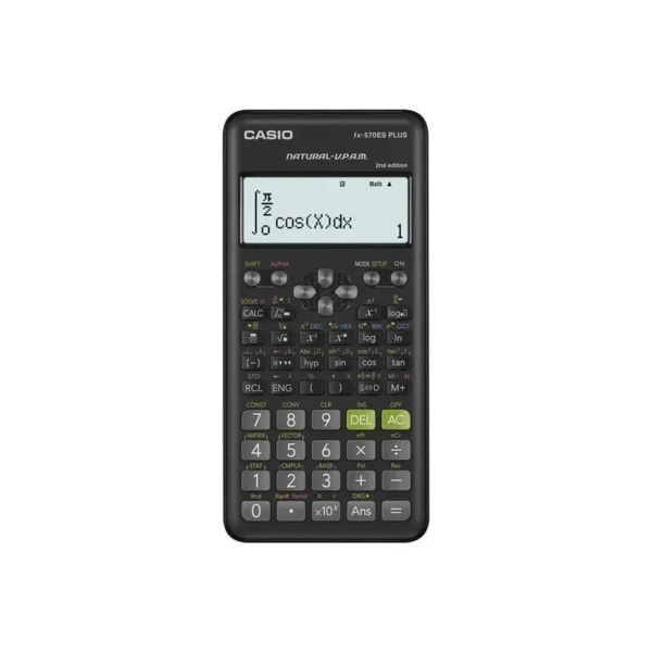 CASIO CALCULATOR SCIENTIFIC FX-570ESPLUS-2-B, 417 FUNCTIONS, 77X162MM, BLACK