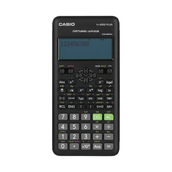 CASIO FX-82ESPLUS-2 CALCULATOR SCIENTIFIC, 252 FUNCTIONS, 77X162MM, BLACK, BOX