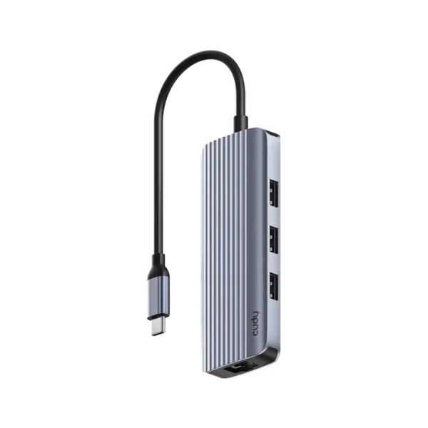 Cudy UH606 laptop dock/port replicator Wired USB 3.2 Gen 1 (3.1 Gen 1) Type-C Grey, Silver