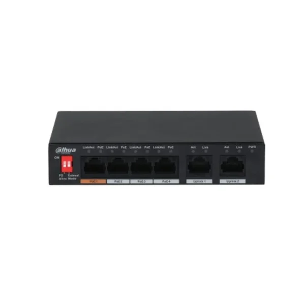 Dahua Technology PFS3006-4ET-60 Unmanaged L2 Fast Ethernet (10/100) Power over Ethernet (PoE) Black