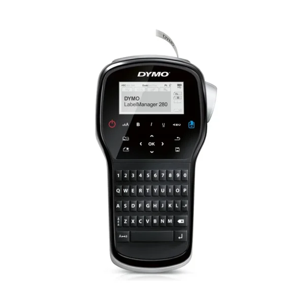 DYMO LabelManager 280 Label Maker | Rechargeable Handheld Label Printer with QWERTY Keyboard | Includes Black & White D1 Label Tape (12mm) | For Home & Office (EU Plug)