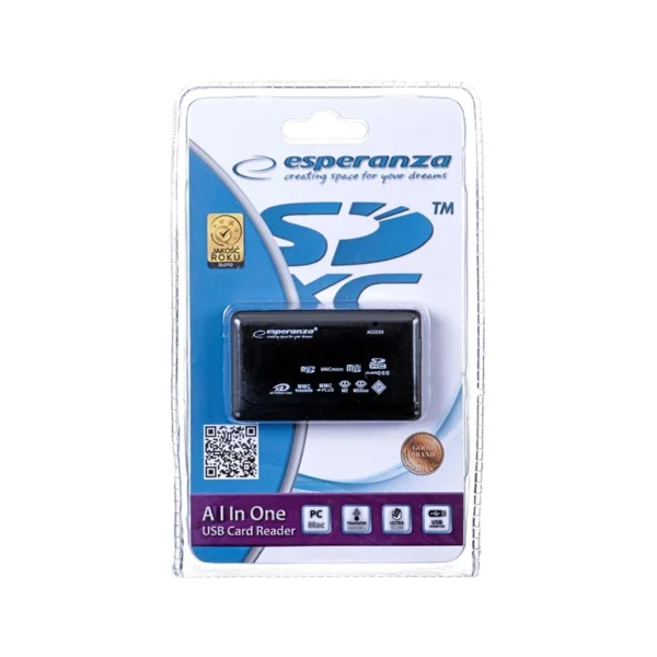 Esperanza EA117 card reader Black USB 2.0