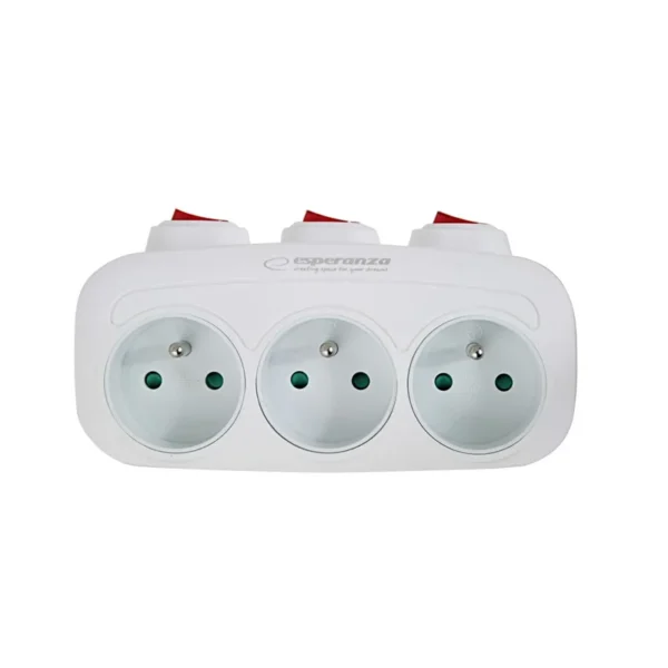 Esperanza ELK307W Electrical Splitter 3 sockets switch White