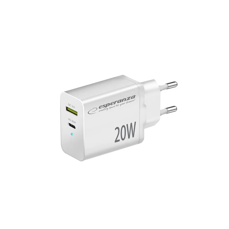 Esperanza EZC105W mains charger 20W White