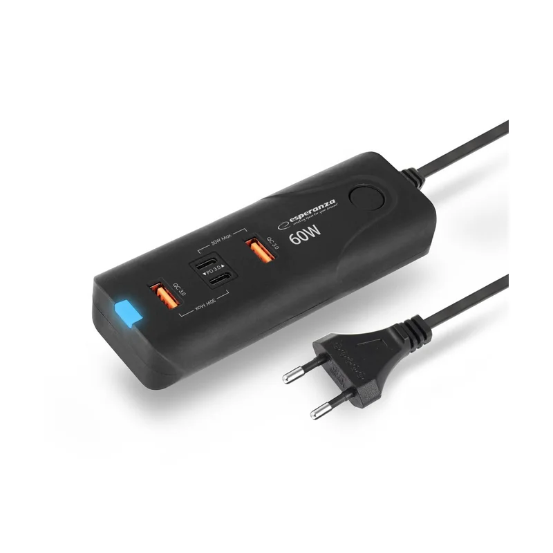 Esperanza EZC109 mobile device charger Universal Black AC Fast charging Indoor