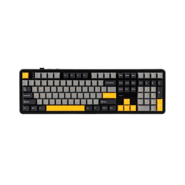F108 Gray+Orange+Deep Gray Gasket Keyboard with Volcano RGB Switches – AULA