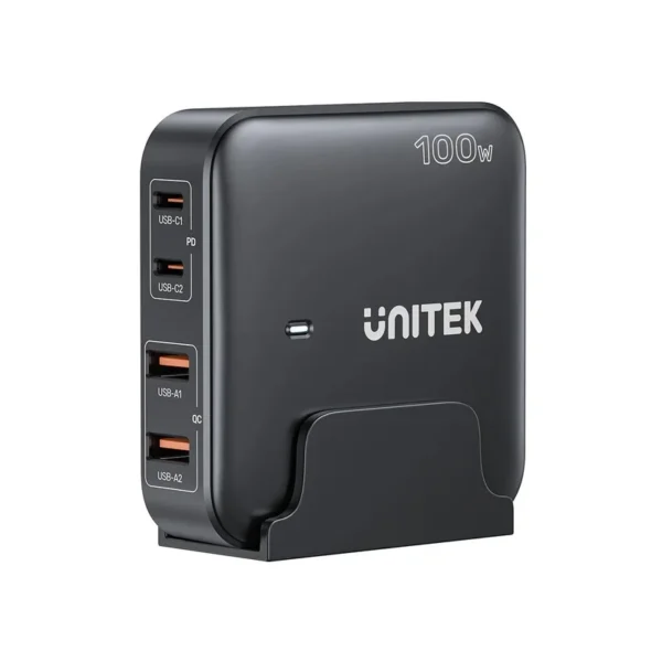 GaN network charger - Unitek P1229ABK01-EU | 100W 2x USB-C 2x USB-A
