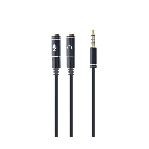 Gembird !Adapter audio microphon 3.5mm mini Jack/4PIN/0. audio cable 0.2 m 2 x 3.5mm Black