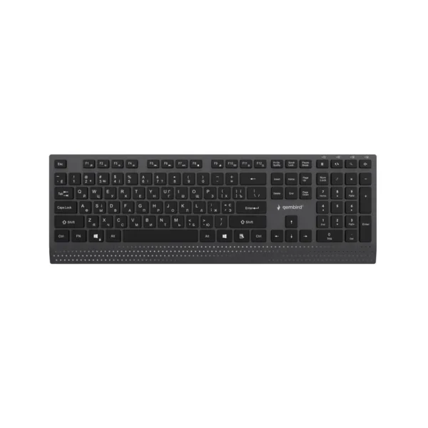 Gembird KB-MCH-06-CYRL Slim wired multimedia keyboard with Type-C adapter, Cyrillic layout, black