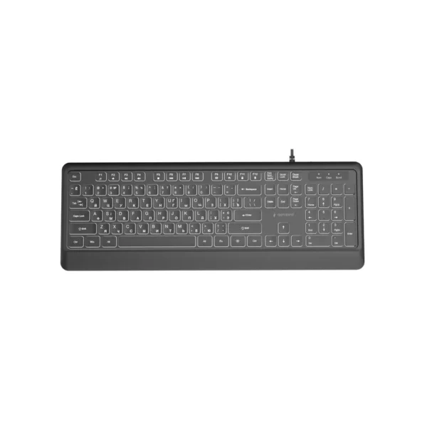 Gembird KB-UML-04-CYRL Slim wired backlight keyboard, black, Cyrillic layout