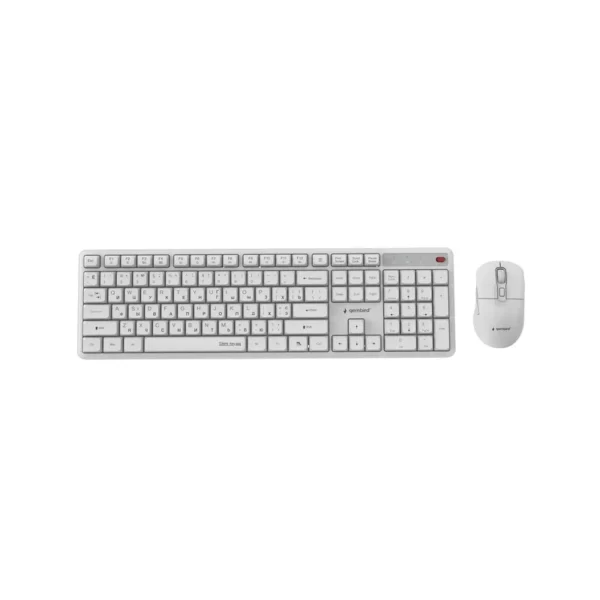 Gembird KBS-WMS-01-W-CYRL Silent key Pro Business wireless desktop set, white, RU layout