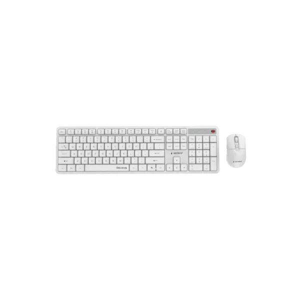 Gembird KBS-WMS-01-W Silent key Pro Business wireless desktop set, white, US layout
