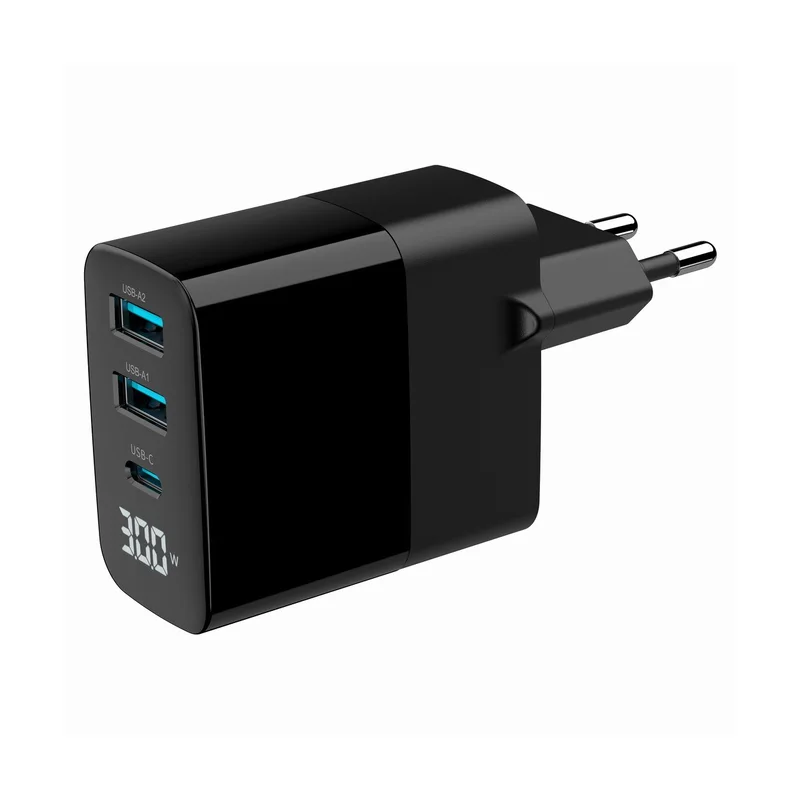 Gembird TA-UC-PDQC30LCD-BK-02 mobile device charger Universal Black AC Fast charging Indoor
