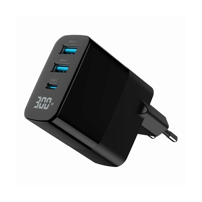 Gembird TA-UC-PDQC30LCD-BK-02 mobile device charger Universal Black AC Fast charging Indoor