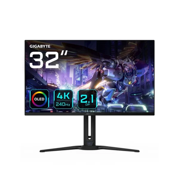 GIGABYTE AORUS FO32U2P 32” OLED Gaming Monitor - 3840 x 2160(UHD), 240Hz, 0.03ms, 250 cd/m2, KVM, FreeSync Premium Pro, DisplayHDR True Black 400, Displayport2.1