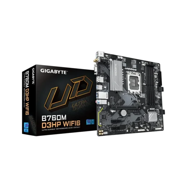 GIGABYTE B760M D3HP WIFI6 Motherboard - Supports Intel Core 14th Gen CPUs, 4+1+1 Phases Digital VRM, up to 5600MHz DDR5, 2xPCIe 4.0 M.2, Wi-Fi 6, GbE LAN, USB 3.2 Gen1