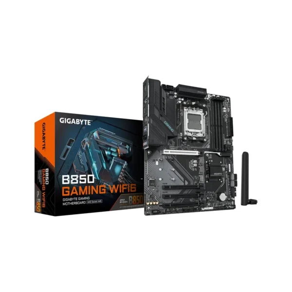 GIGABYTE B850 GAMING WIFI6 Motherboard - AMD Ryzen 9000 Series CPUs, 6+2+2 Phasen Digital VRM, up to 8200MHz DDR5 (OC), 1xPCIe 5.0 + 2xPCIe 4.0 M.2, GbE LAN, WIFI 6, USB 3.2 Gen 2