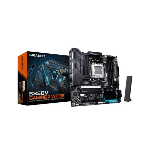 GIGABYTE B850M GAMING X WIFI6E Motherboard - AMD Ryzen 9000 Series CPUs, 10+2+2 Phases Digital VRM, up to 8200MHz DDR5 (OC), 1xPCIe 5.0 + 1xPCIe 4.0 M.2, 2.5LAN, WIFI 6E, USB 3.2 Gen 2