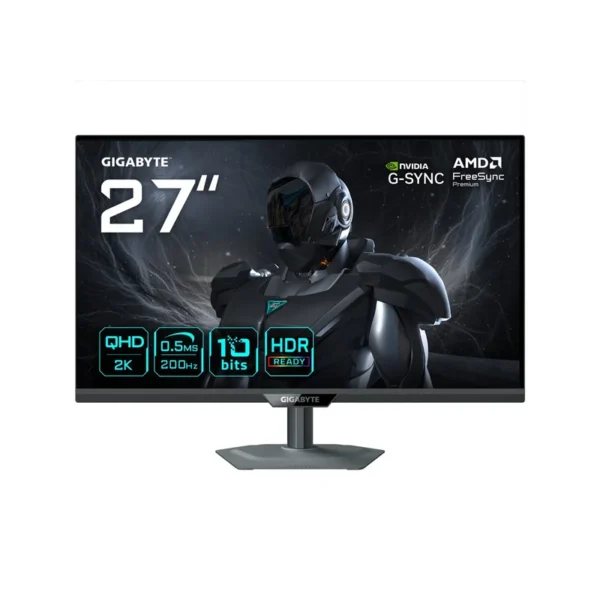 GIGABYTE G27Q20 27” QHD Gaming Monitor - 2560 x 1440, 200Hz, 0.5ms, 350 cd/m², G-Sync Compatible, FreeSync Premium, HDR10, HDMI 2.0, Displayport 1.4