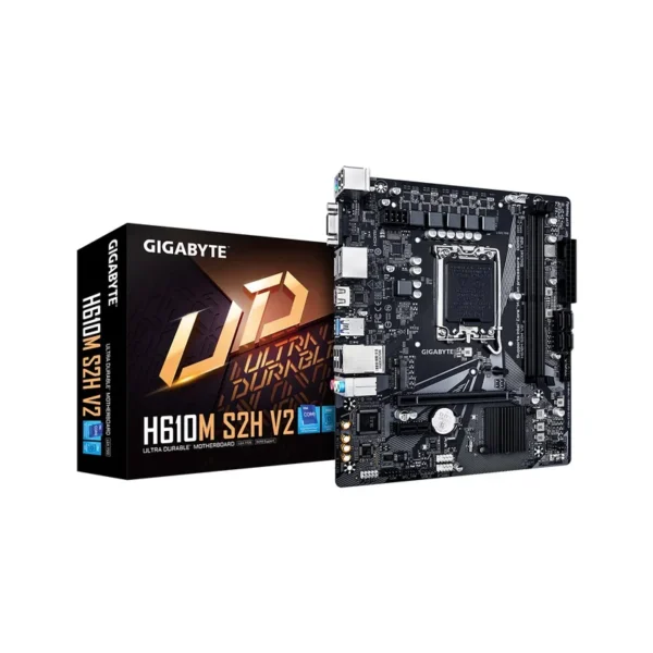 GIGABYTE H610M S2H V2 Motherboard - Supports Intel Core 14th CPUs, 4+1+1 Hybrid Phases Digital VRM, up to 5600MHz DDR5, 1xPCIe 3.0 M.2, GbE LAN, USB 3.2 Gen 1