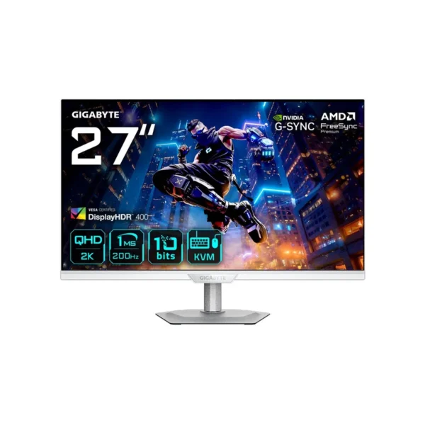 GIGABYTE M27Q2 QD ICE 27” QHD Gaming Monitor - 2560 x 1440, 200Hz, 1ms, 350 cd/m², FreeSync Premium, Display HDR400, HDMI 2.0, Displayport 1.4