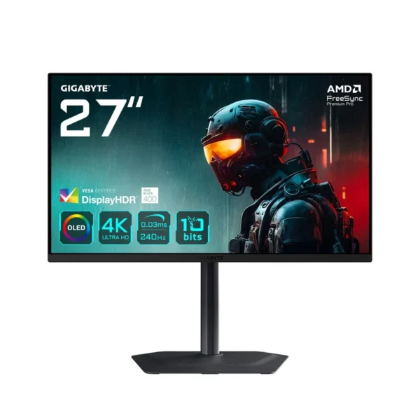 GIGABYTE MO27U2 OLED 4K UHD Gaming Monitor - 3840 x 2160, 240Hz, 0.03ms, 1000 cd/m², Display HDR True Black 400, HDMI 2.1, Displayport 1.4