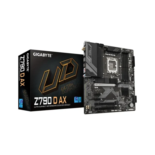 GIGABYTE Z790 D AX Motherboard - Supports Intel Core 14th Gen CPUs, 12+1+1 Phases Digital VRM, up to 7600MHz DDR5 (OC), 3xPCIe 4.0 M.2, Wi-Fi 6E, 2.5GbE LAN, USB 3.2 Gen 2